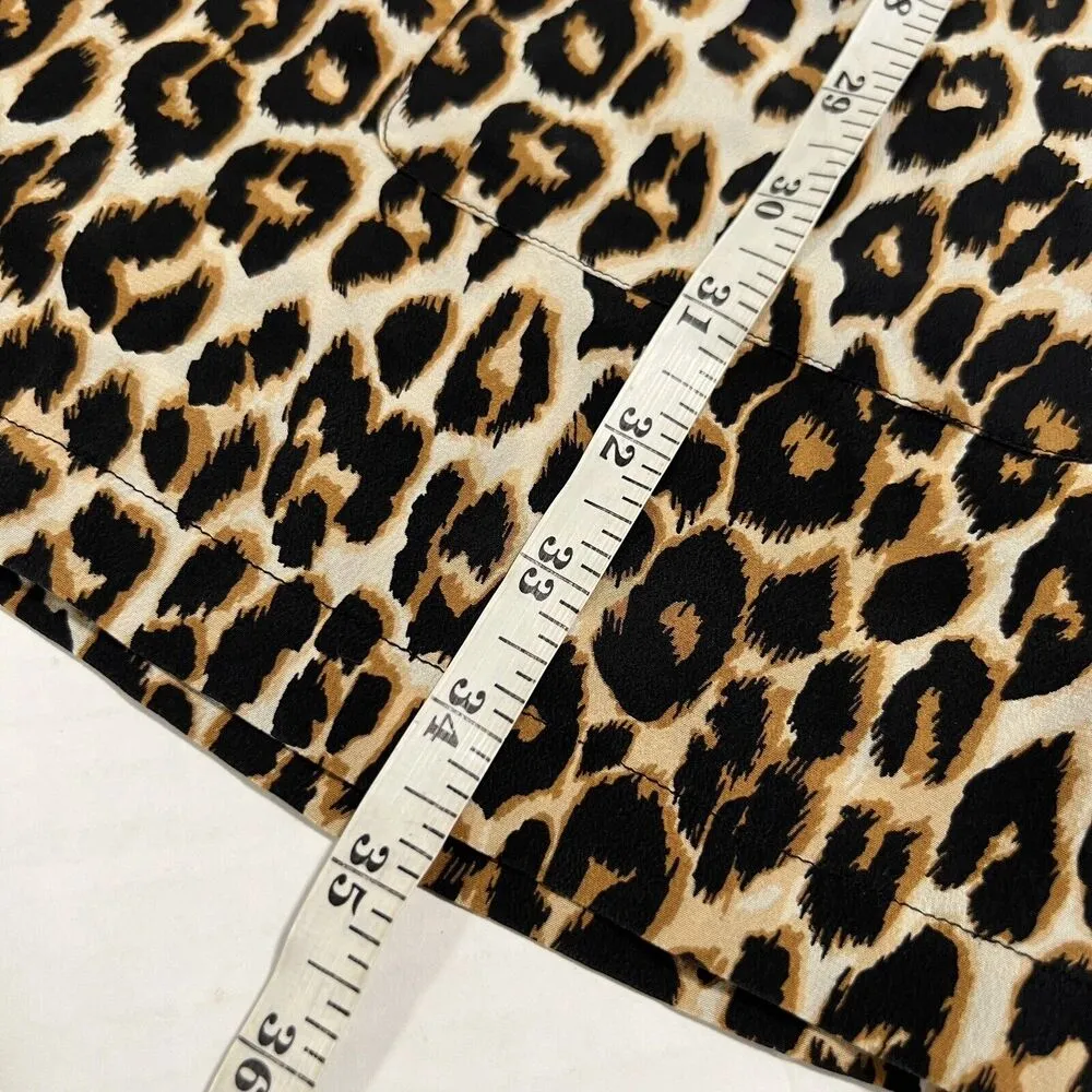 EQUIPMENT Femme Sz M Aubrey Silk Shift Dress Leopard Animal Print - Image 10