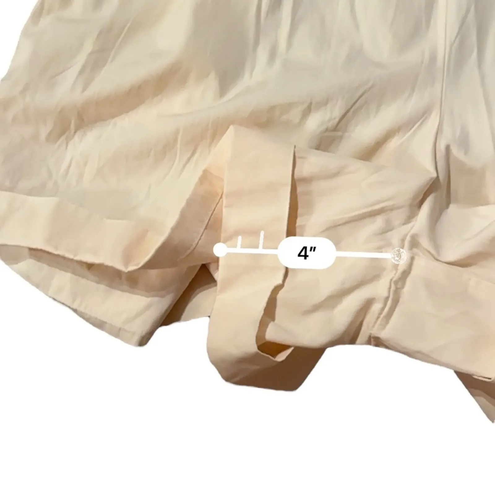 J. Crew Cotton Poplin Tie-Sleeve Button-Front Romper in Palest Peach‎ Sz L - Image 15