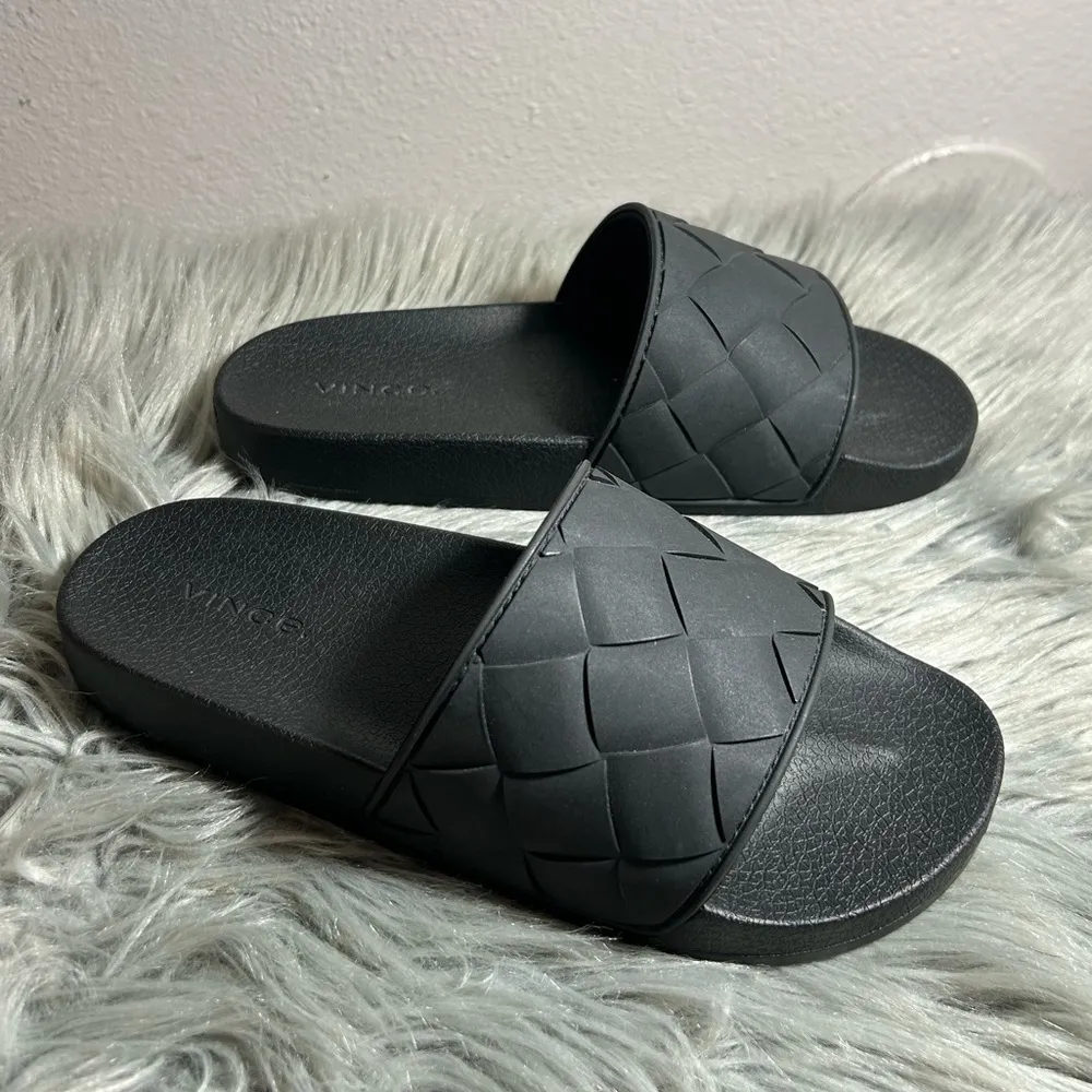 VINCE Women's Watley Woven EVA Sandal Black Woven Slide Sandals Size W8/M6 - Image 6