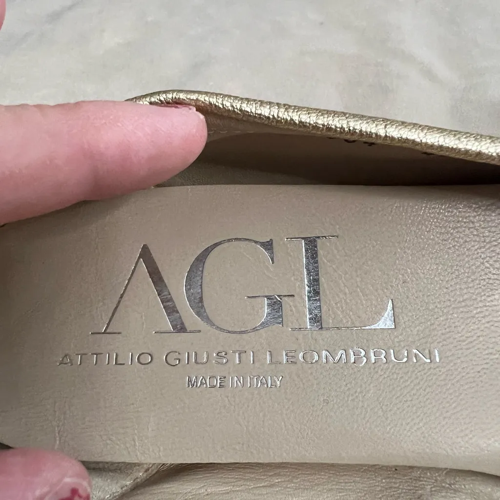AGL Attilio Giusti Leombruni Gold Leather & Pink Cap - Image 6