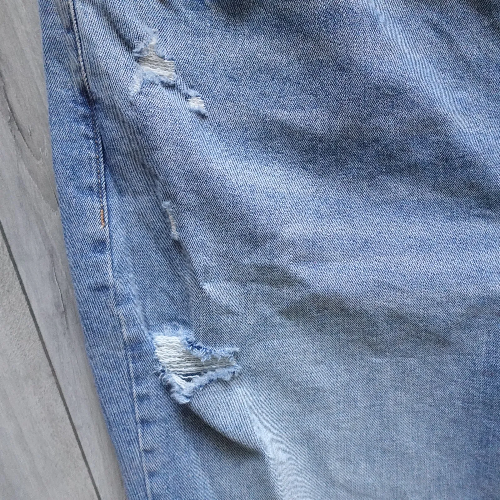 Old Navy High-Rise Button-Fly Sky-Hi Straight Raw-Hem Blue Jeans New size 24 - Image 8