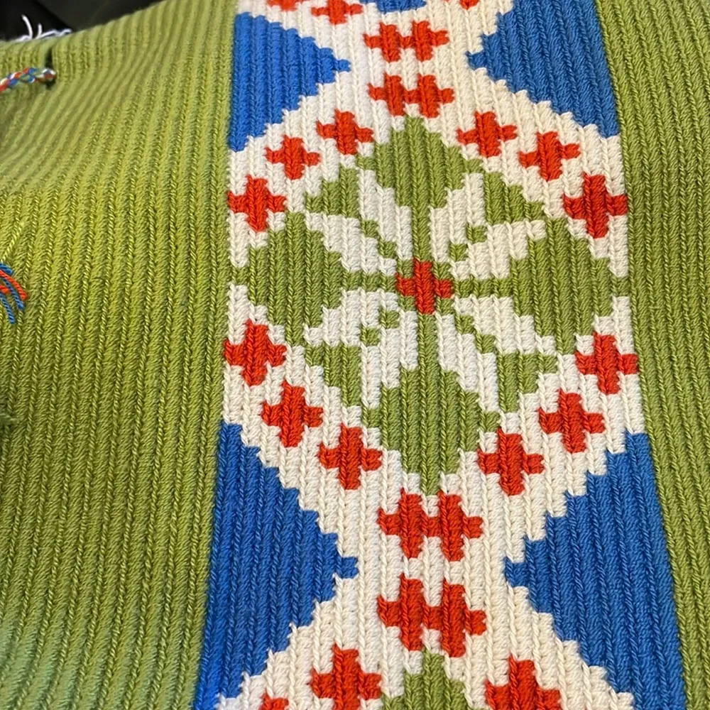 Wayuu Tribe Multi Color Chila Crossbody‎ Bag Green - Image 3