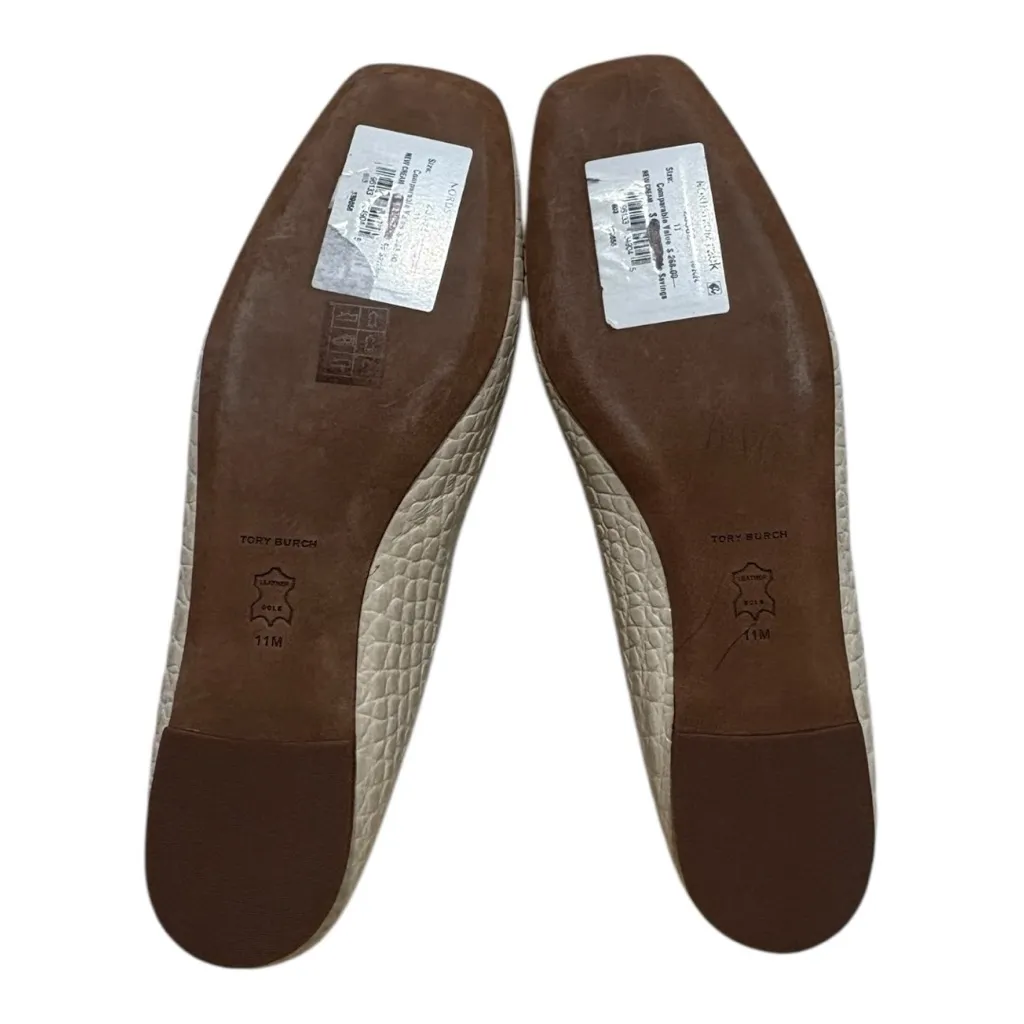 NEW Tory Burch Georgia Croc Embossed Ballet Flats Size 11 - Image 9