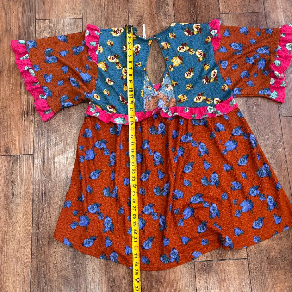 Anthropologie Womens Large Ruffled Sleep Mini Dress Boho Oversized Loungewear - Image 10