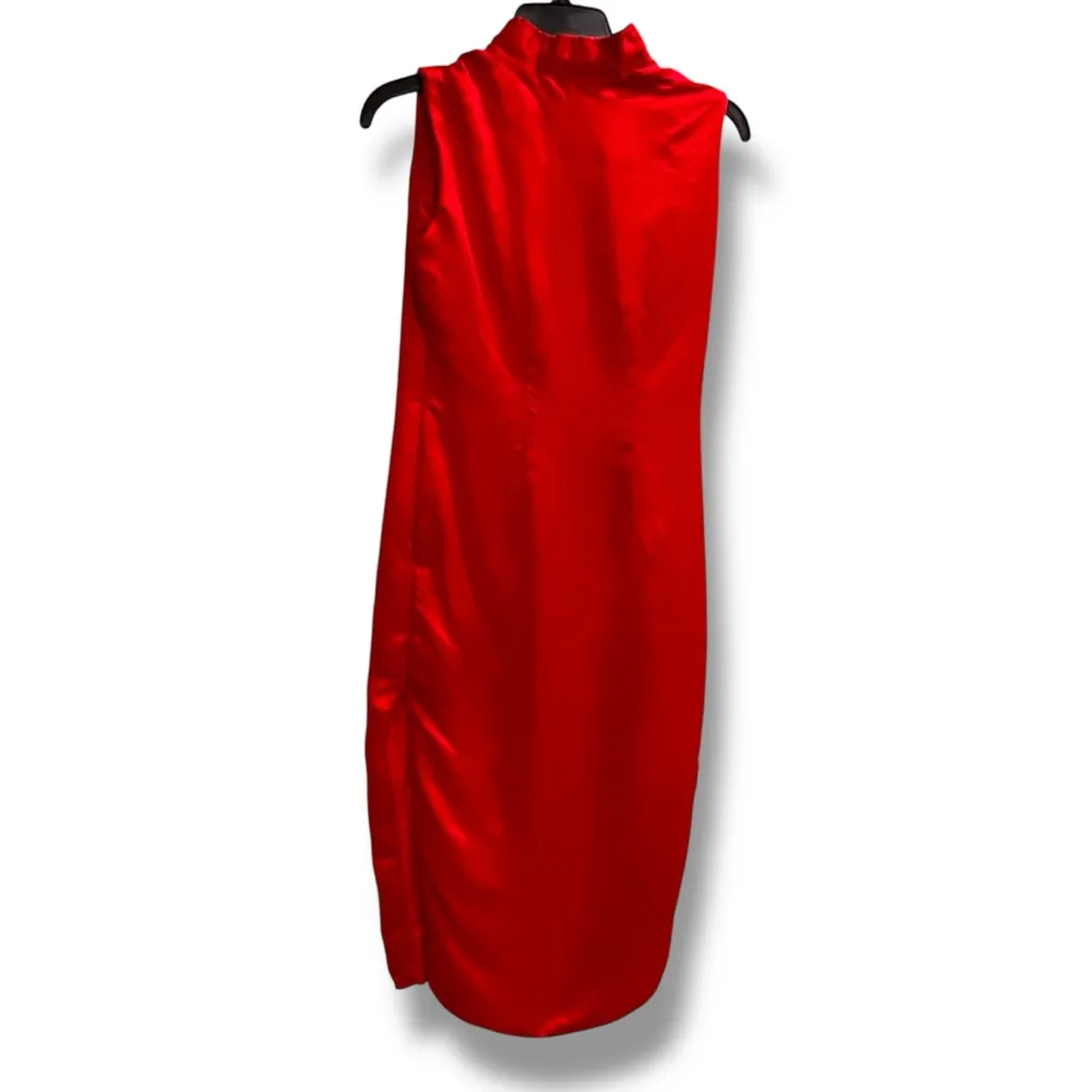 Tailor Made Traditional Chinese Qipao Goldneedle Sz 34 Embroidered Ethnic Red - Image 2