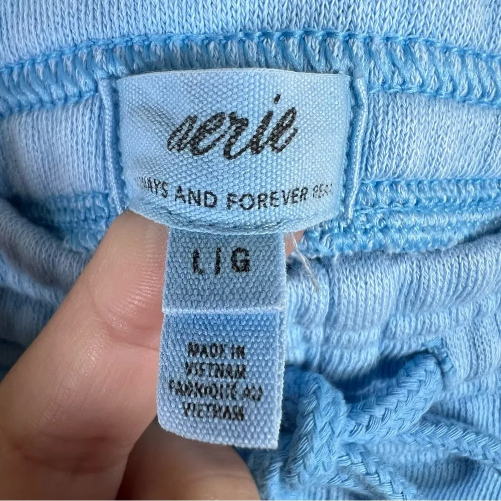 Jogger Style Sweatpants Blue Pull On Elastic Drawstring Waist Comfy NEW Lg - Image 2