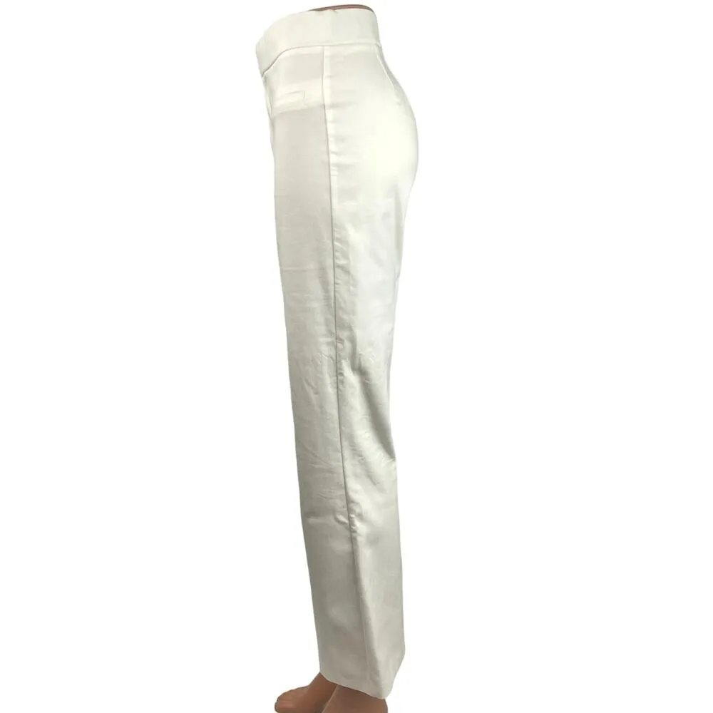 Zara White Flared High Waist Crop Formal Career Office Dress Pants Trousers Sz L - Image 2