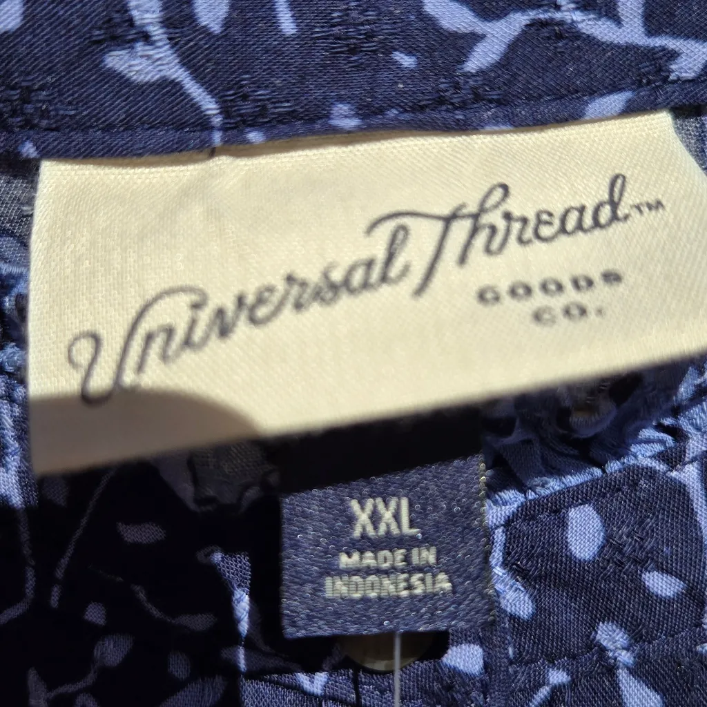 NEW Universal Thread Blue Balloon Long Sleeve Ruffle Cotton Blend Dress XXL - Image 8