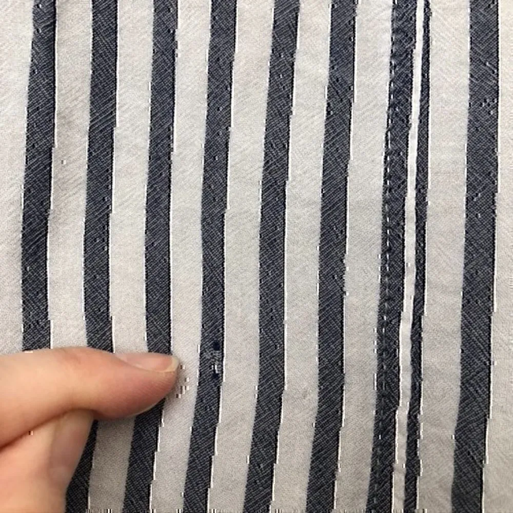 WILLIAM RAST Plus Size Gray Blue White Stripe Long Sleeve Tie Back Knit Top 1X - Image 9