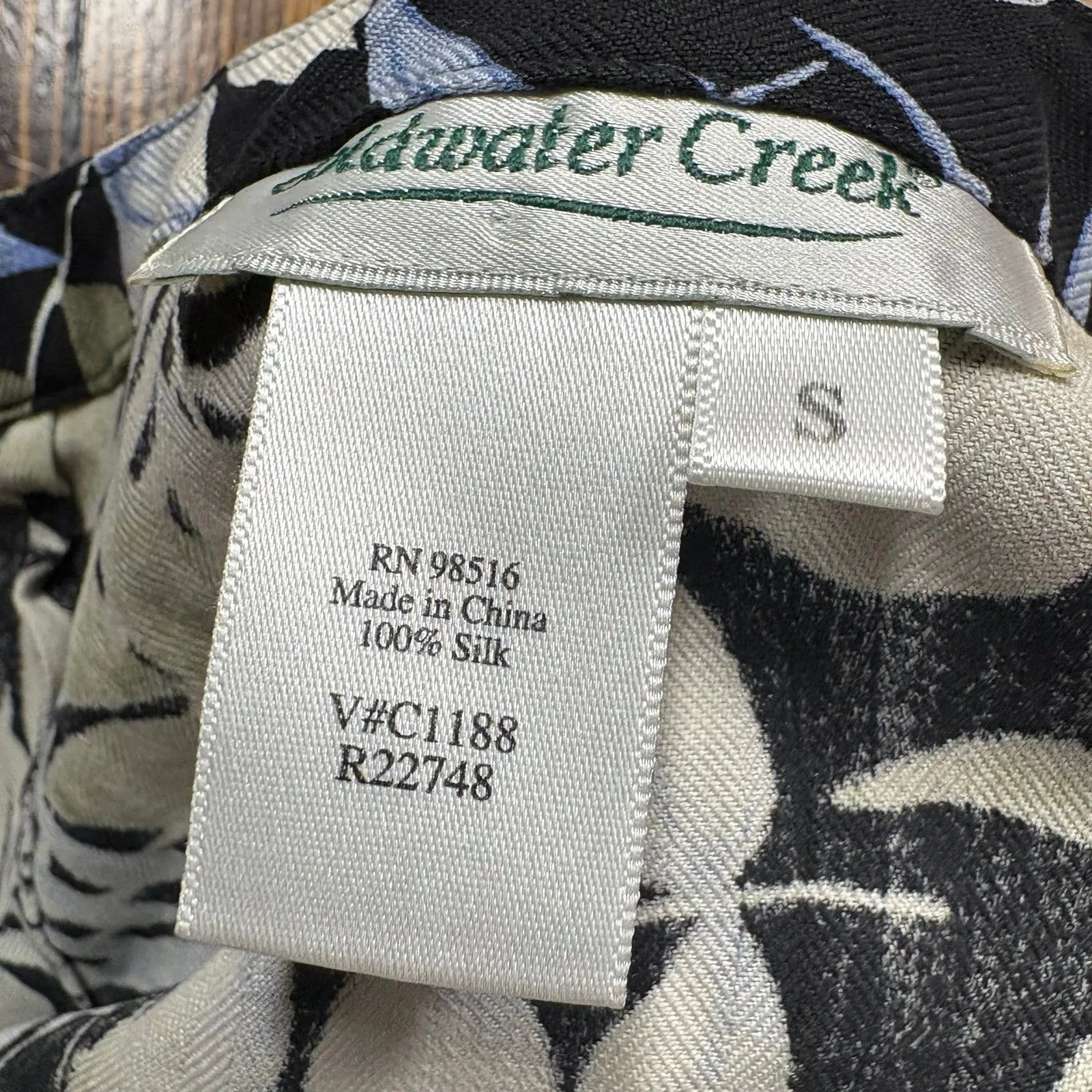 Coldwater‎ Creek Silk Black Floral Maxi Skirt Size Small - Image 7