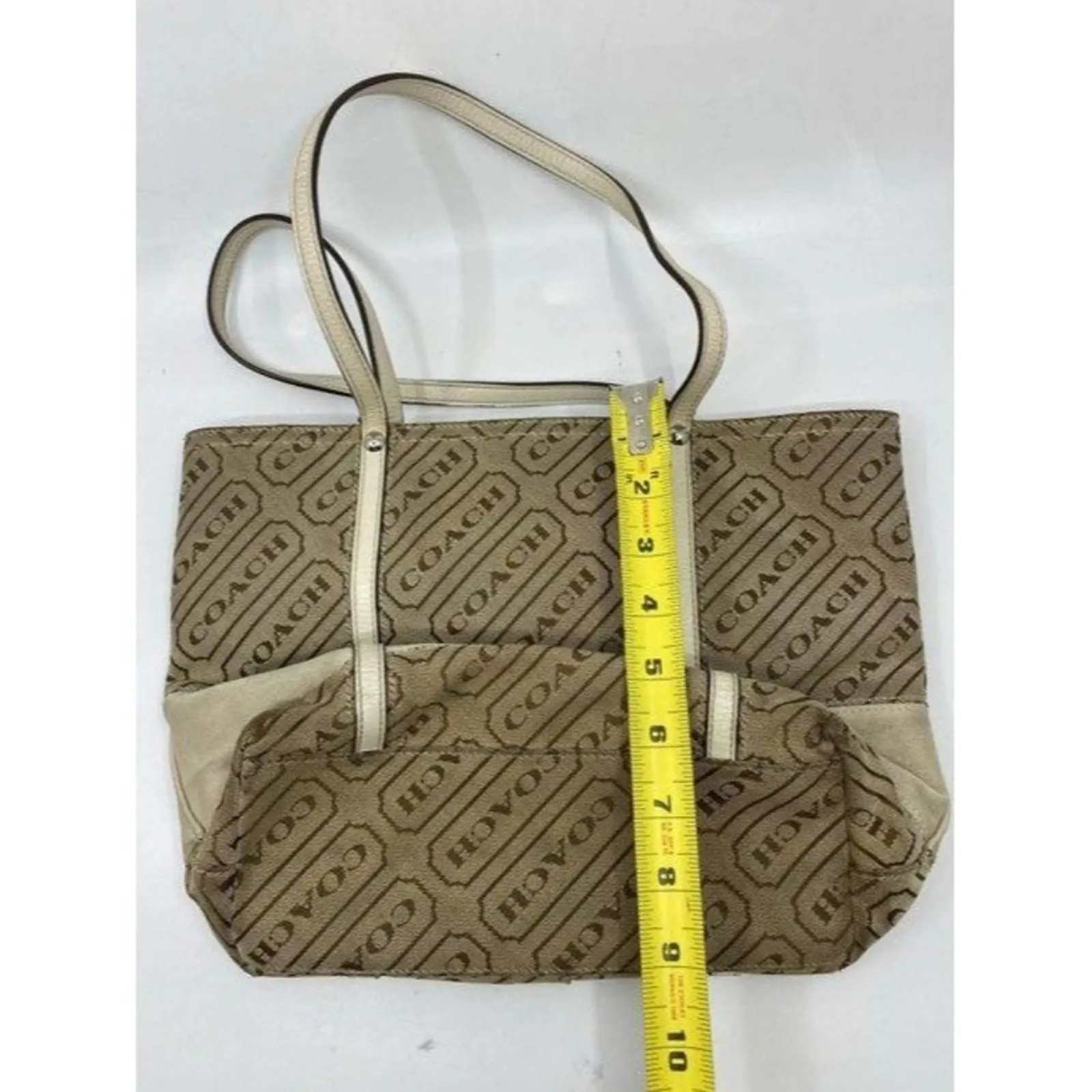 coach w customized by me w applique tan beige jacq - Image 3