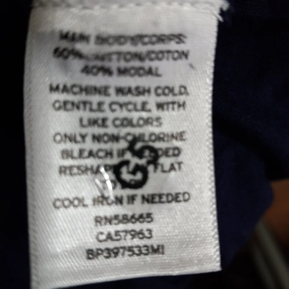 Nordstrom S Short Sleeved Cotton Blend Contrast Trim Crew Neck Top in Navy - Image 5