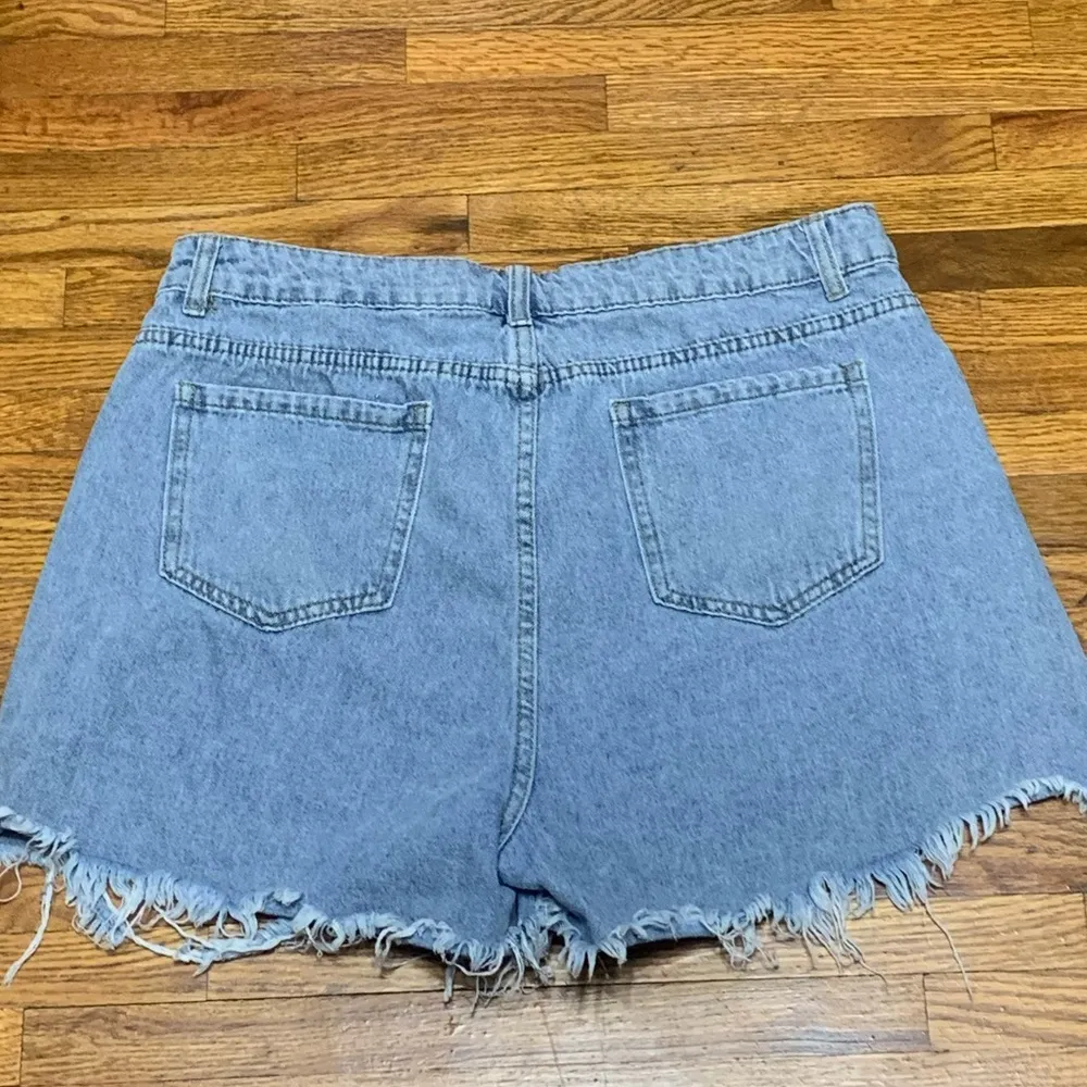 Denim Distressed Shorts - Image 2