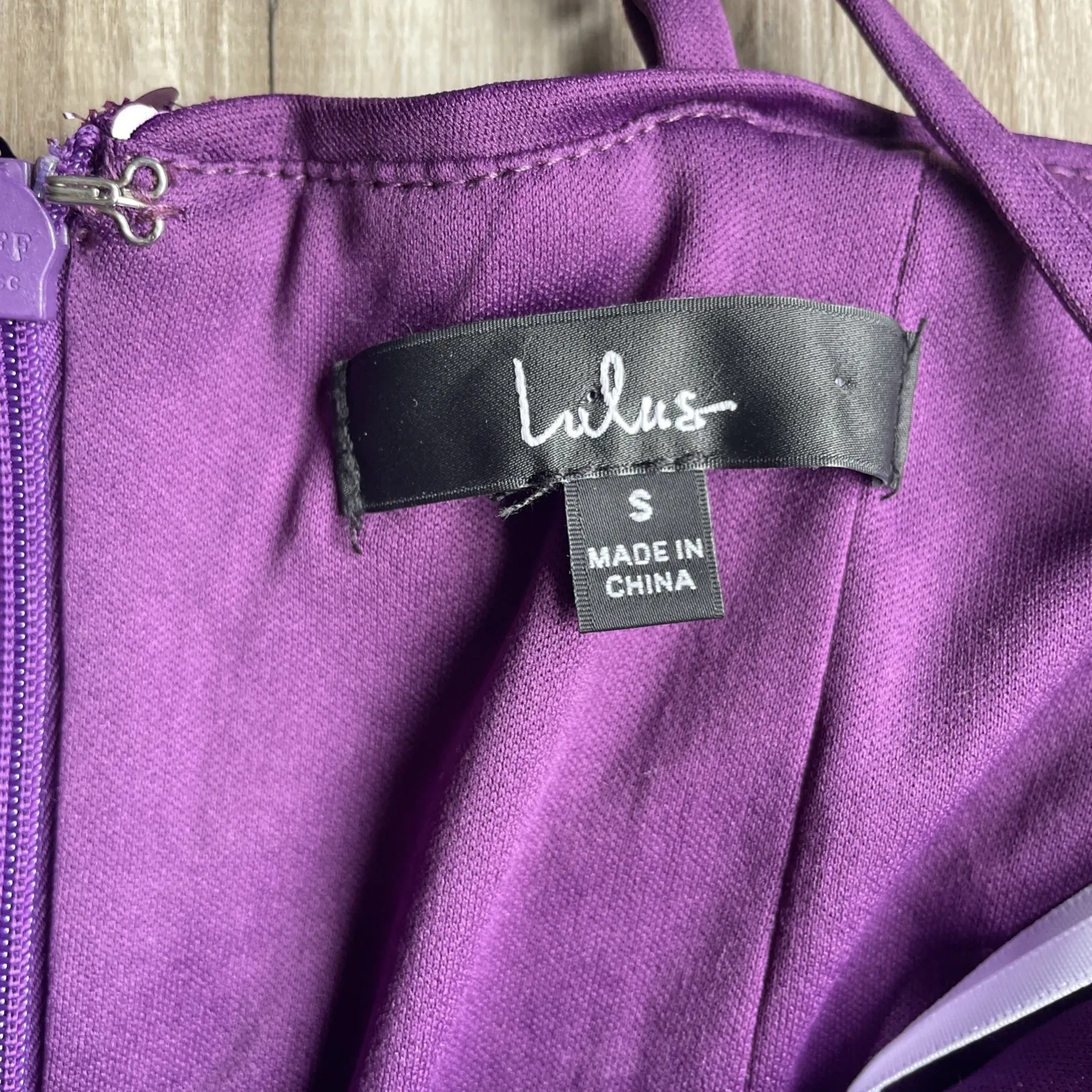 Lulus A Chance To Shine Faux Wrap Sequin Mini Dress Sz S Purple Adjustable Strap - Image 3