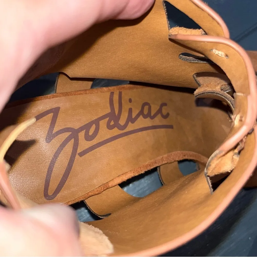 Zodiac Cognac Suede Camila Women’s Cut Out Open Toe Booties - Image 7