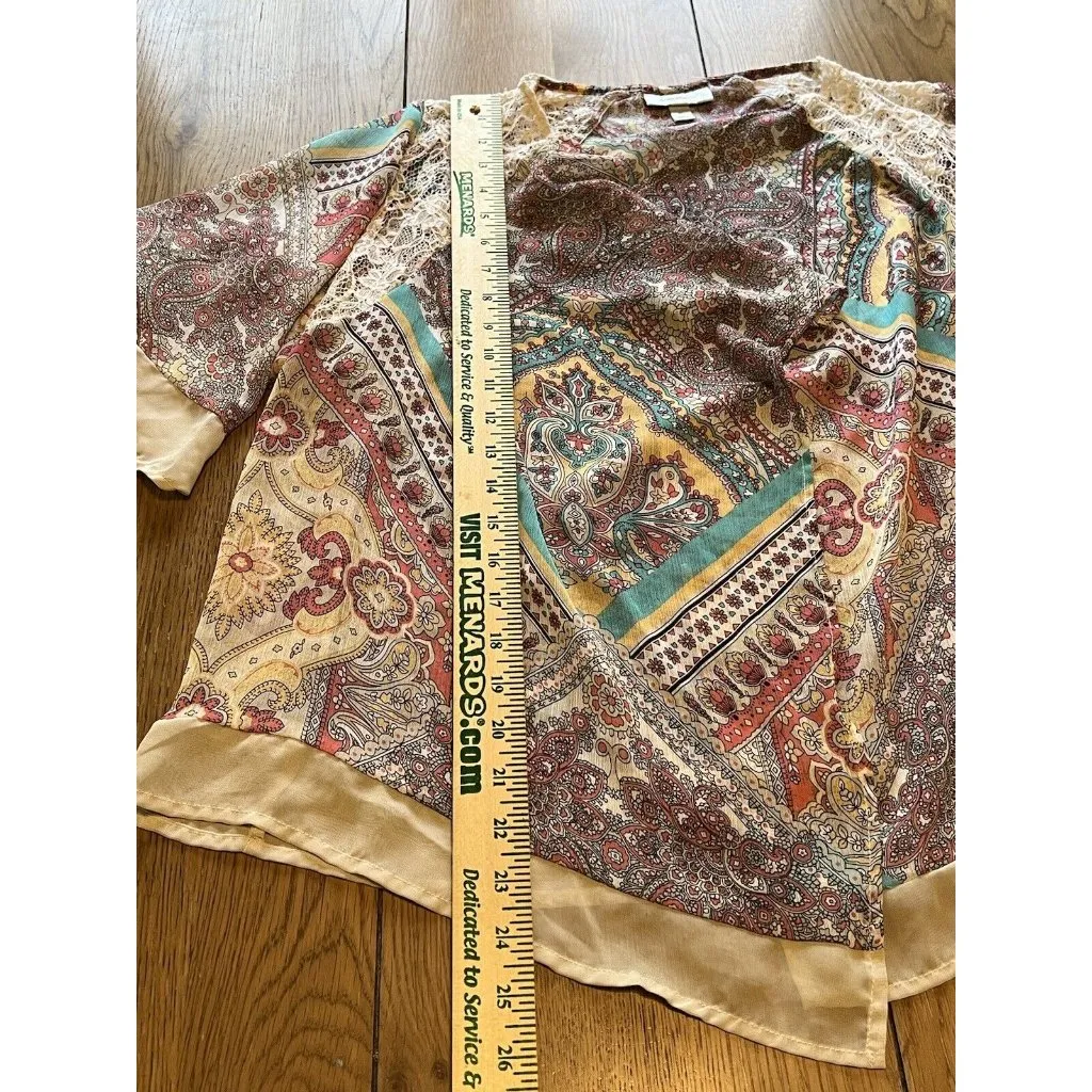 Dress Barn Open Cardigan Size XL Colorful Paisley Lightweight‎ Business Casual - Image 3