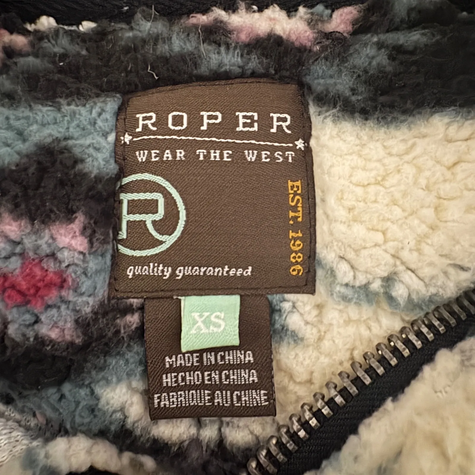 Roper Southwestern Print Fleece Quarter Zip Pullover Cowgirl Chic Womens Size XS - Image 4