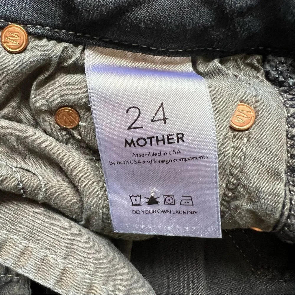 MOTHER High Waisted Looker Jeans Coffee Tea or Me Size 24 Blue - Image 10