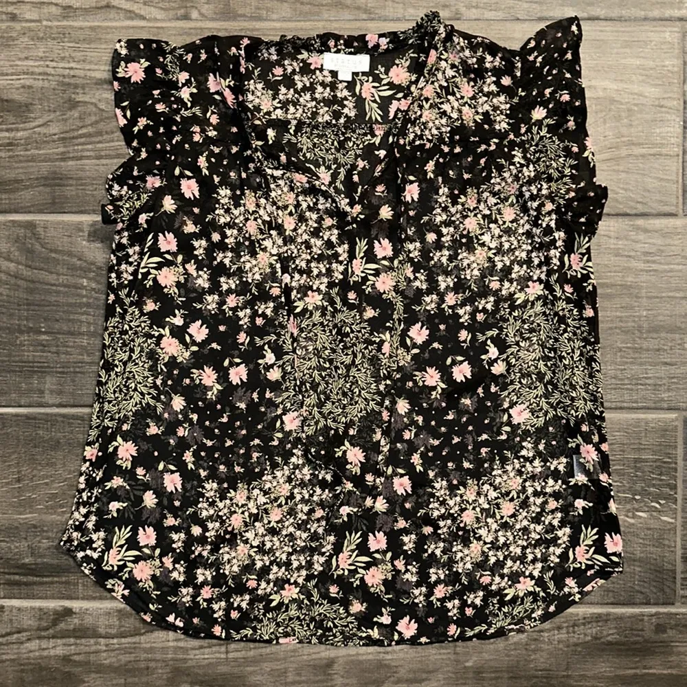 Status by Chenault Floral Blouse Size M - Image 5