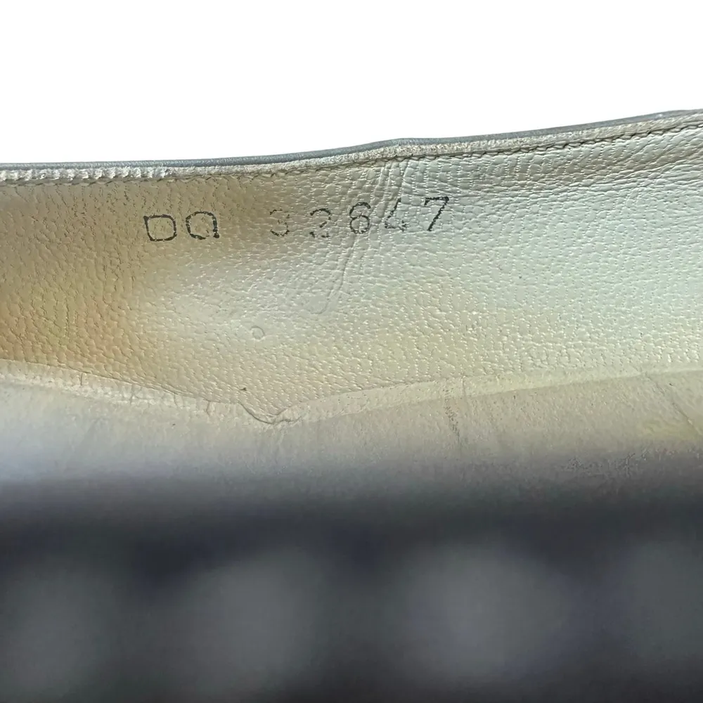 Salvatore Ferragamo Leather Suede Chunky Heel Beige Taupe Pump Women's Size 7 - Image 9