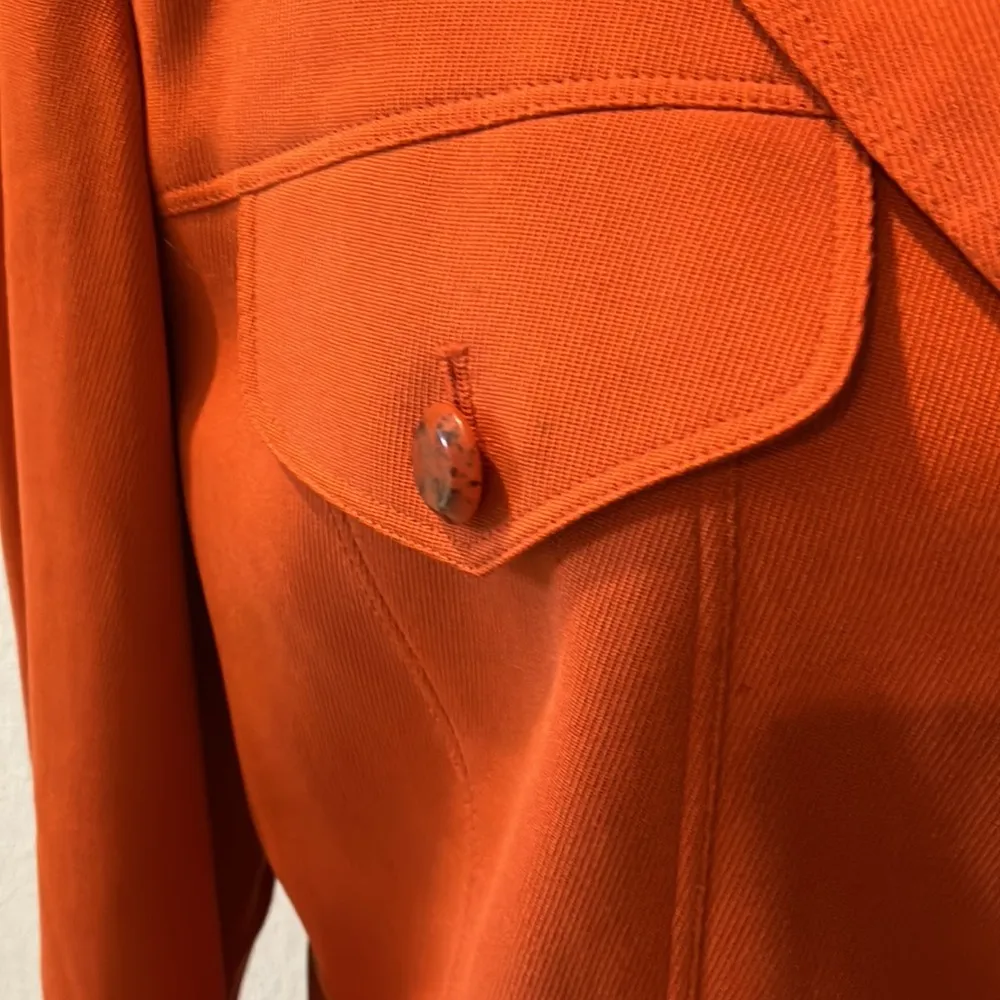 Vintage Dana Buchanan silk burnt orange fitted blazer HC - Image 2