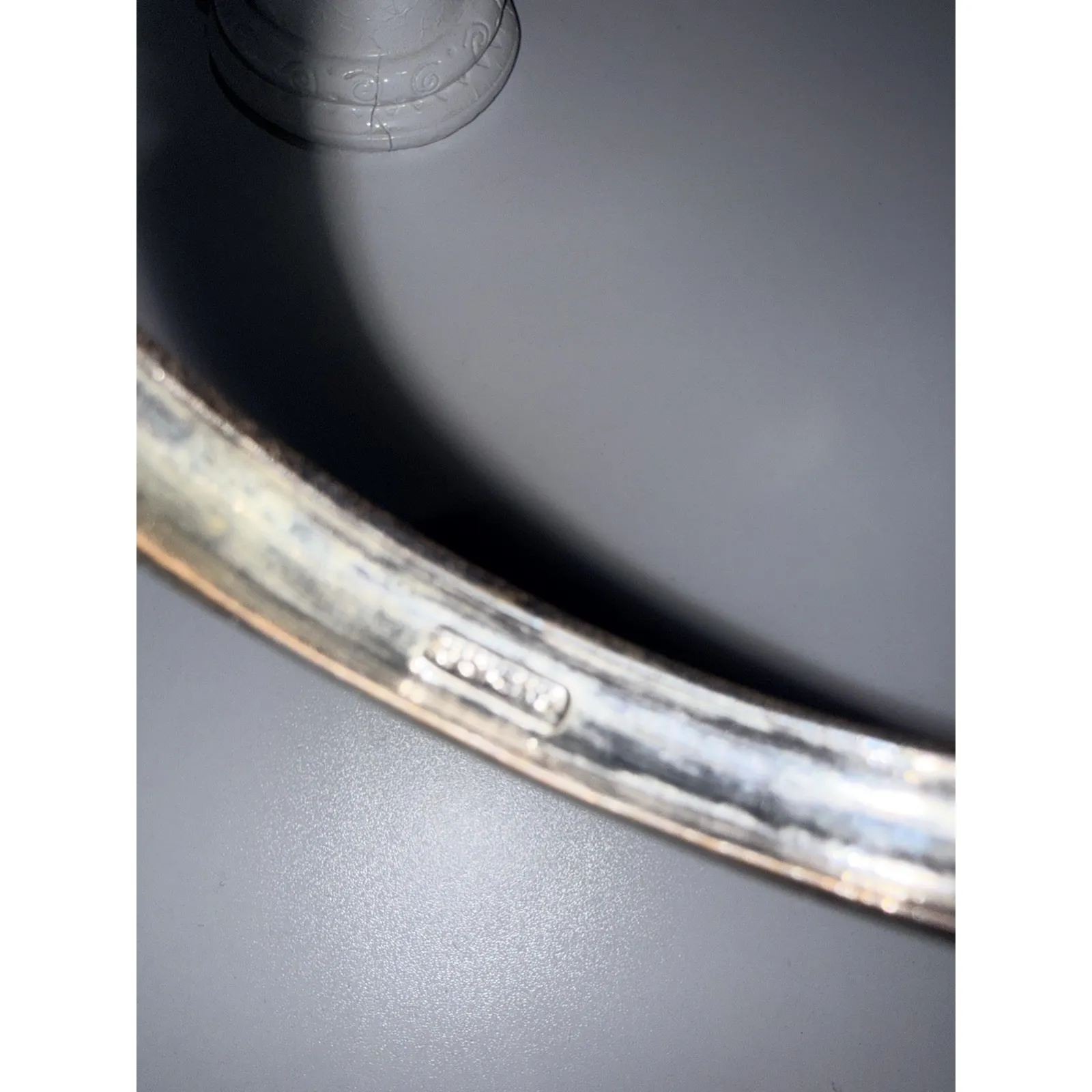 Vintage Givenchy Signed Silver Tone & CZ Hinged Bangle Bracelet 7" - Image 3