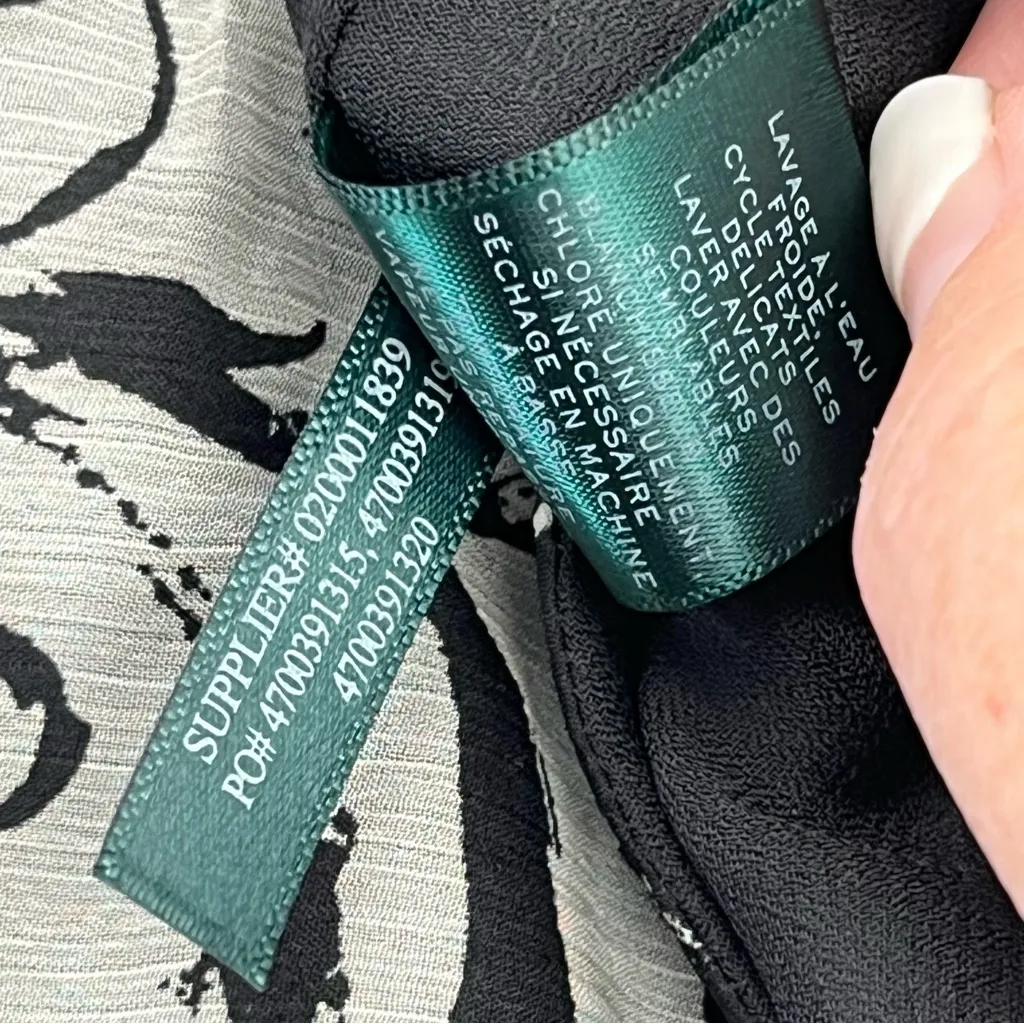 Lauren Ralph Lauren Black Pearl A-Line Midi Skirt Womens SZ XL Sheer Chiffon NEW - Image 7