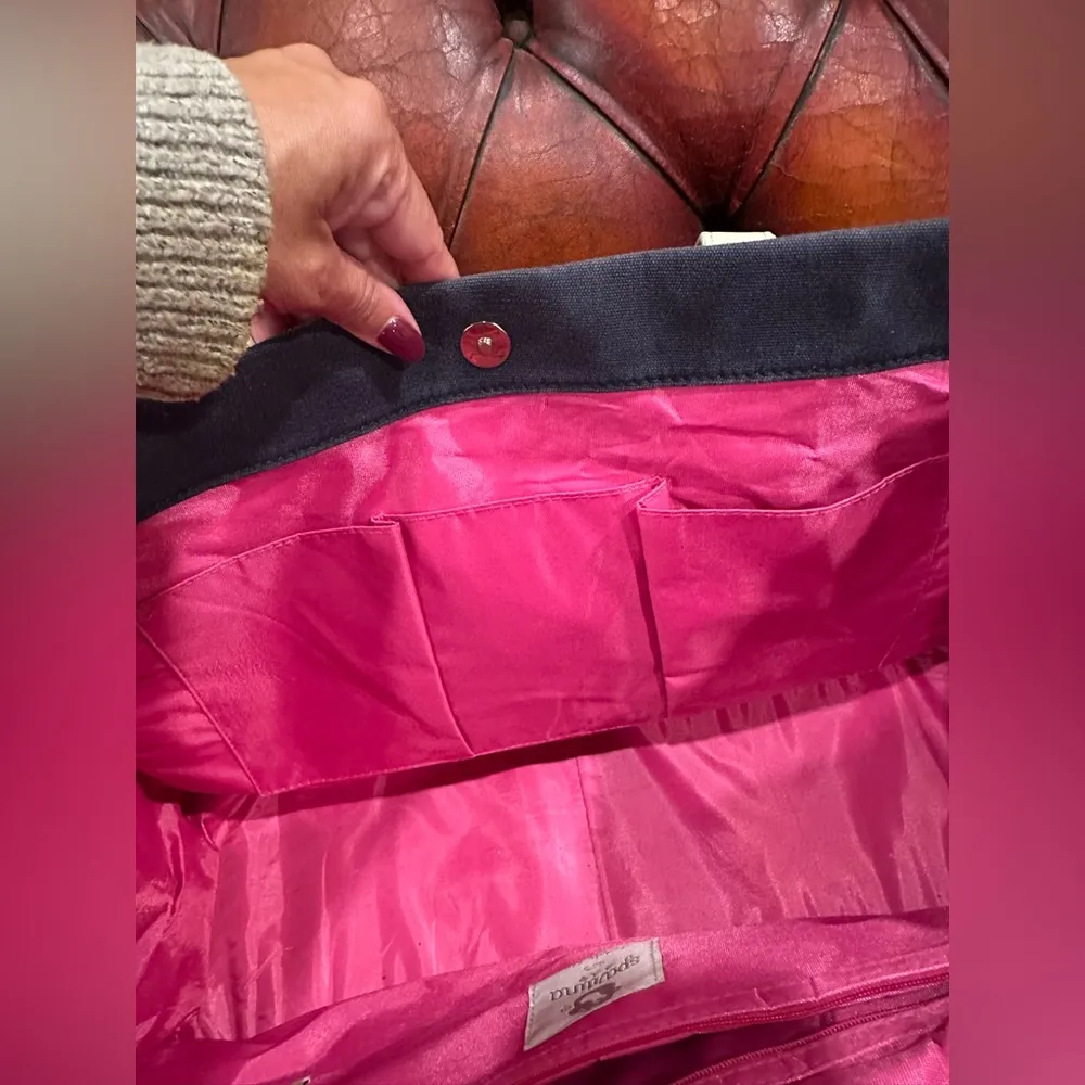 SPARTINA 449 Daufuskie Island Mermaid Large Navy Blue  and hot pink  Anchor Tote - Image 15