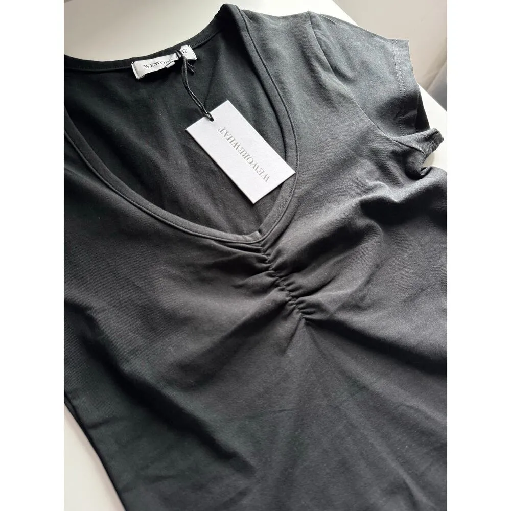 New Weworewhat Ruched Tee - Black - Small - Image 3