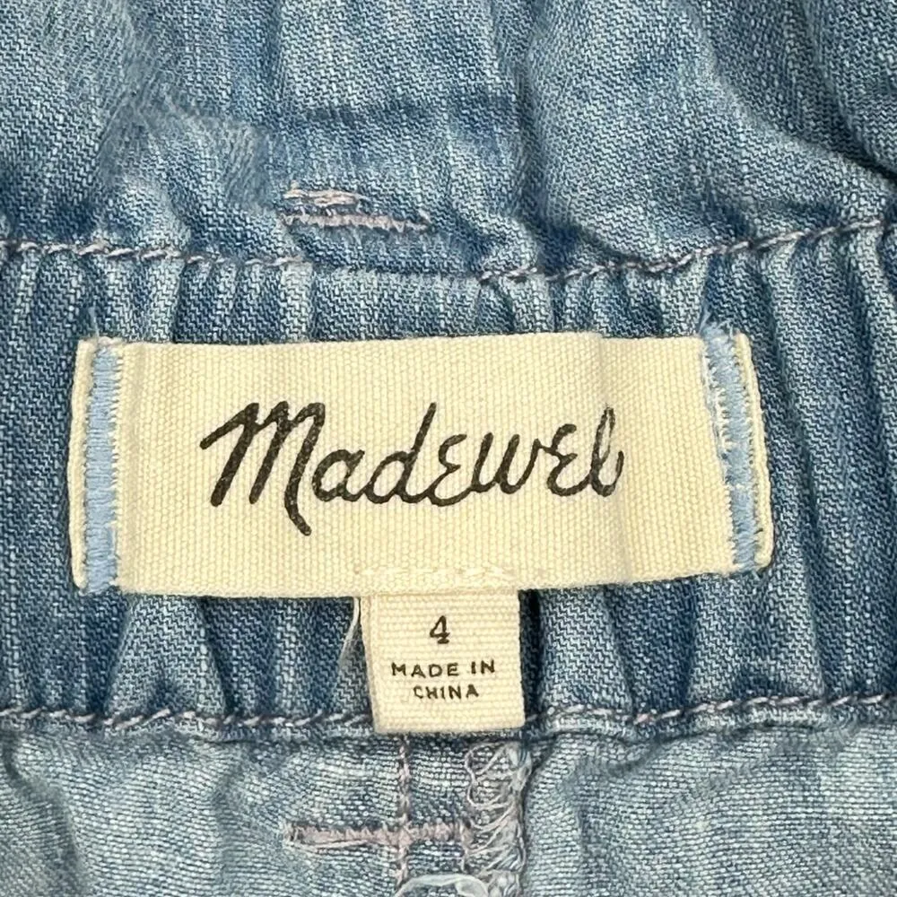 Madewell | Size 4 | Denim Chambray High Rise 3.5 Inch Inseam Paperbag Shorts - Image 7