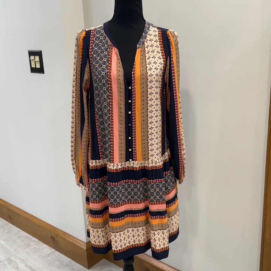 Loft Petite NWOT Foulard Button Tiered Swing Dress size SP - Image 2