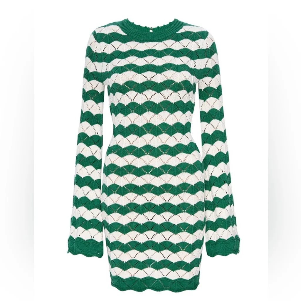 Misa Los Angeles Evelin Crochet sweater mini boho dress - Image 4