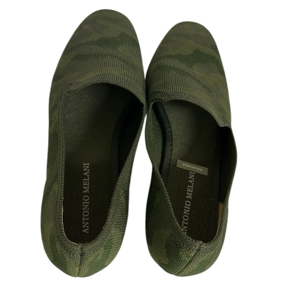 Antonio Melani Washable Flats Loafers Slip Ons Camo Green Round Toe Womens 9.5 M - Image 9