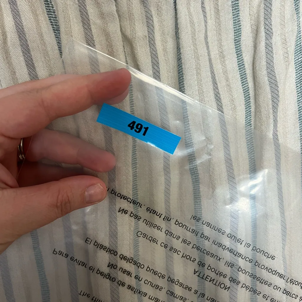 Anthropologie Cloth & Stone Sz M Erin strapless striped belted jumpsuit wide leg - Image 8