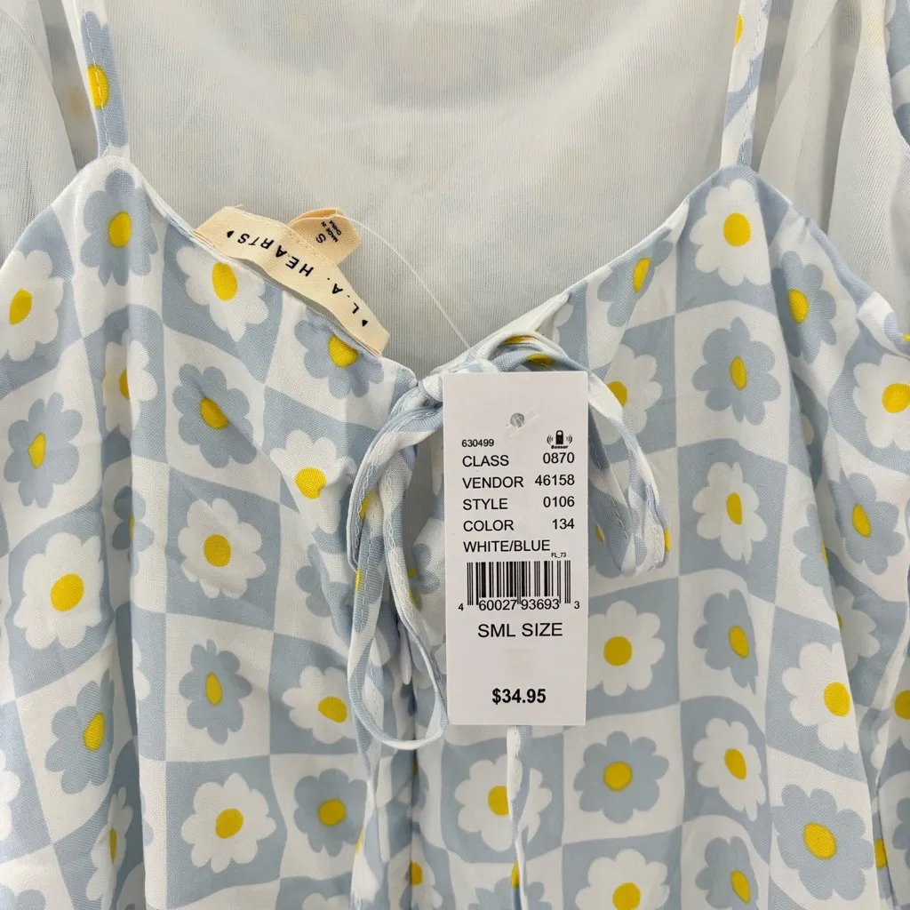 pacsun L.A Hearts baby blue and yellow floral mini dress - Image 5