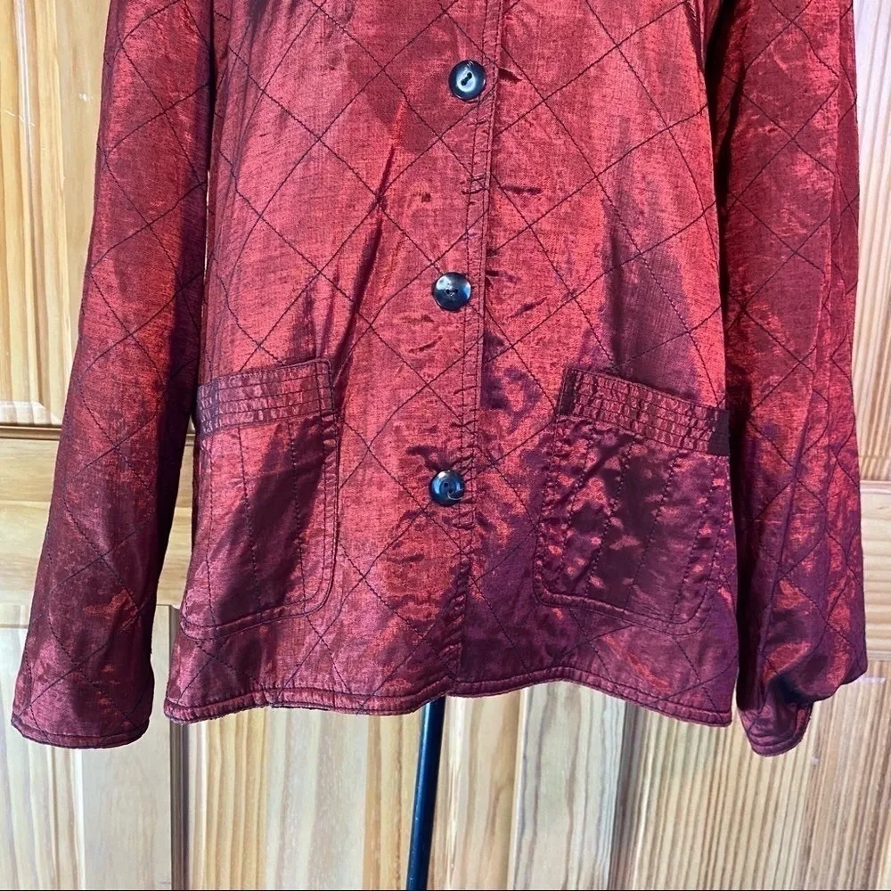 Vintage Yak Magik Patchwork Quilted Velvet Reversible Button Front Jacket XL - Image 4