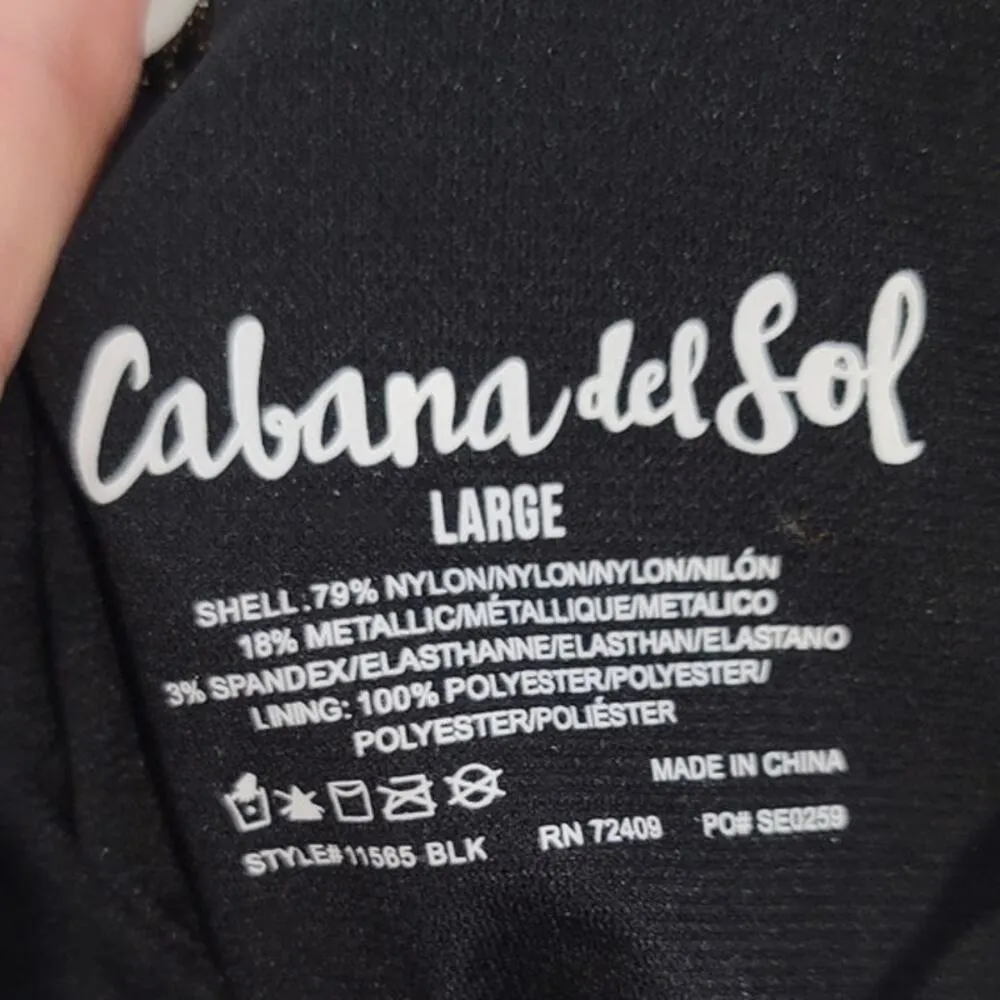 Cabana Del Sol Metallic Wired Bikini Top Gold Black Large - Image 3