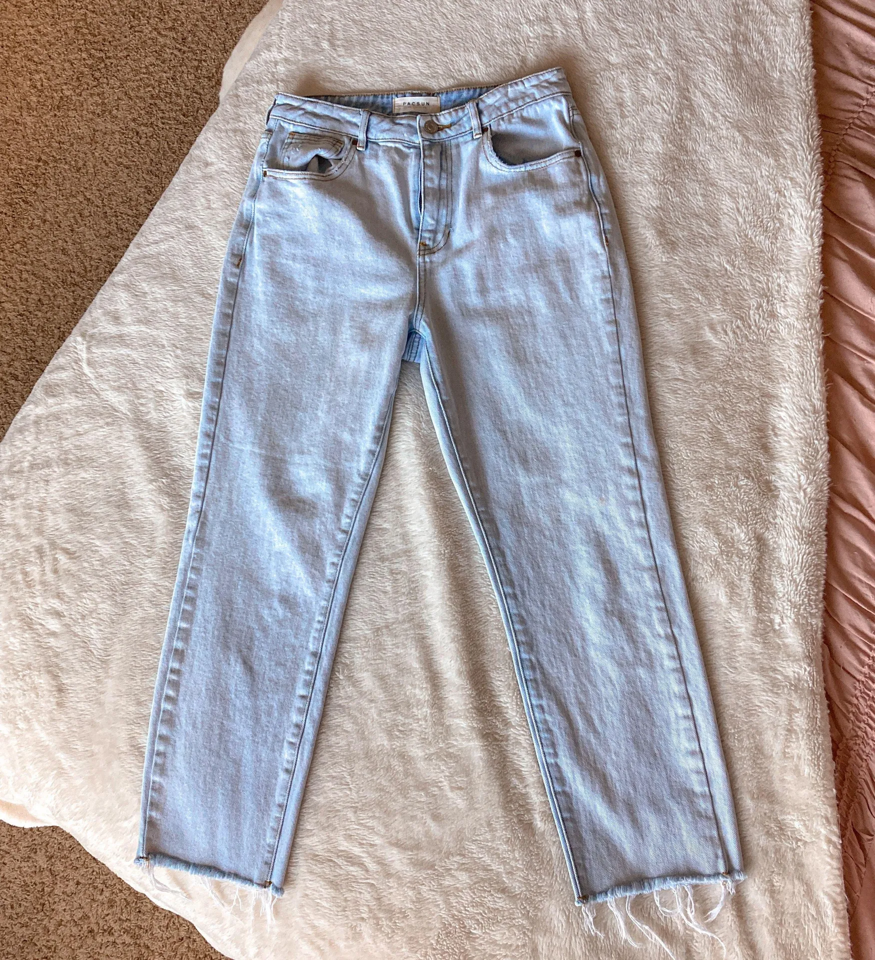 Light Wash Distressed Mom Jean - Image 2