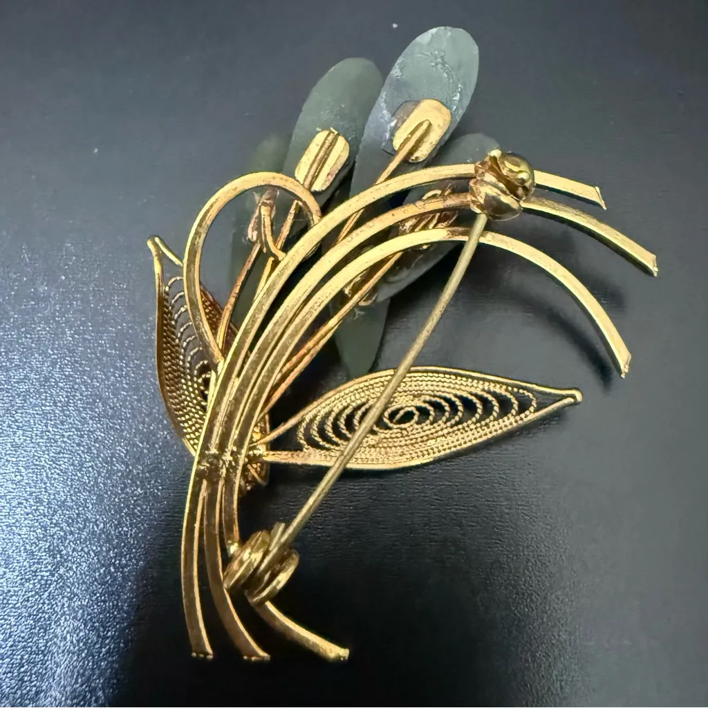 Vintage Faux Jade Gold - Image 4