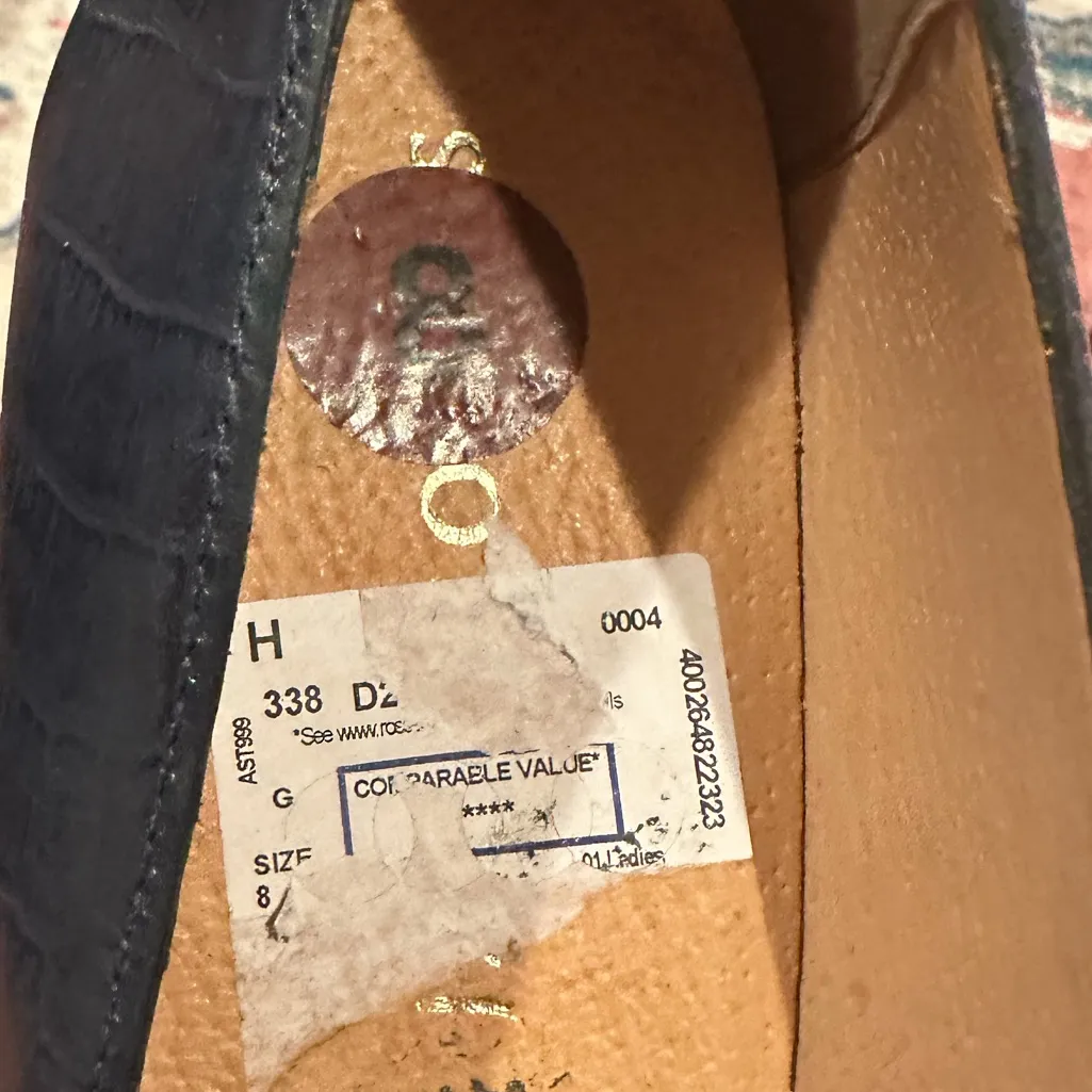 Jack Rogers Audrey Croc Embossed Casual Midnight Navy Blue Loafers Shoes - Image 10