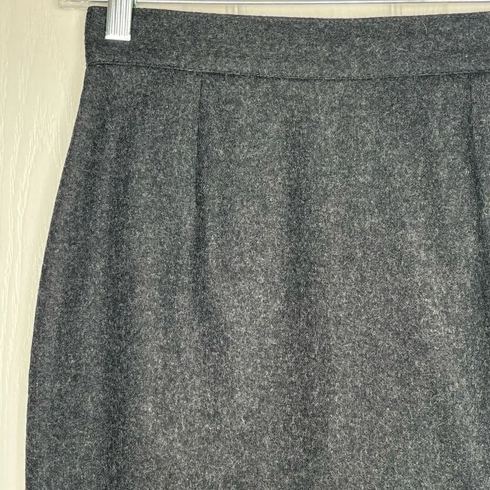 United Colors Of Benetton Sz 6 Gray Wool Short Pencil Skirt Italian Sz 42 Made i - Image 3