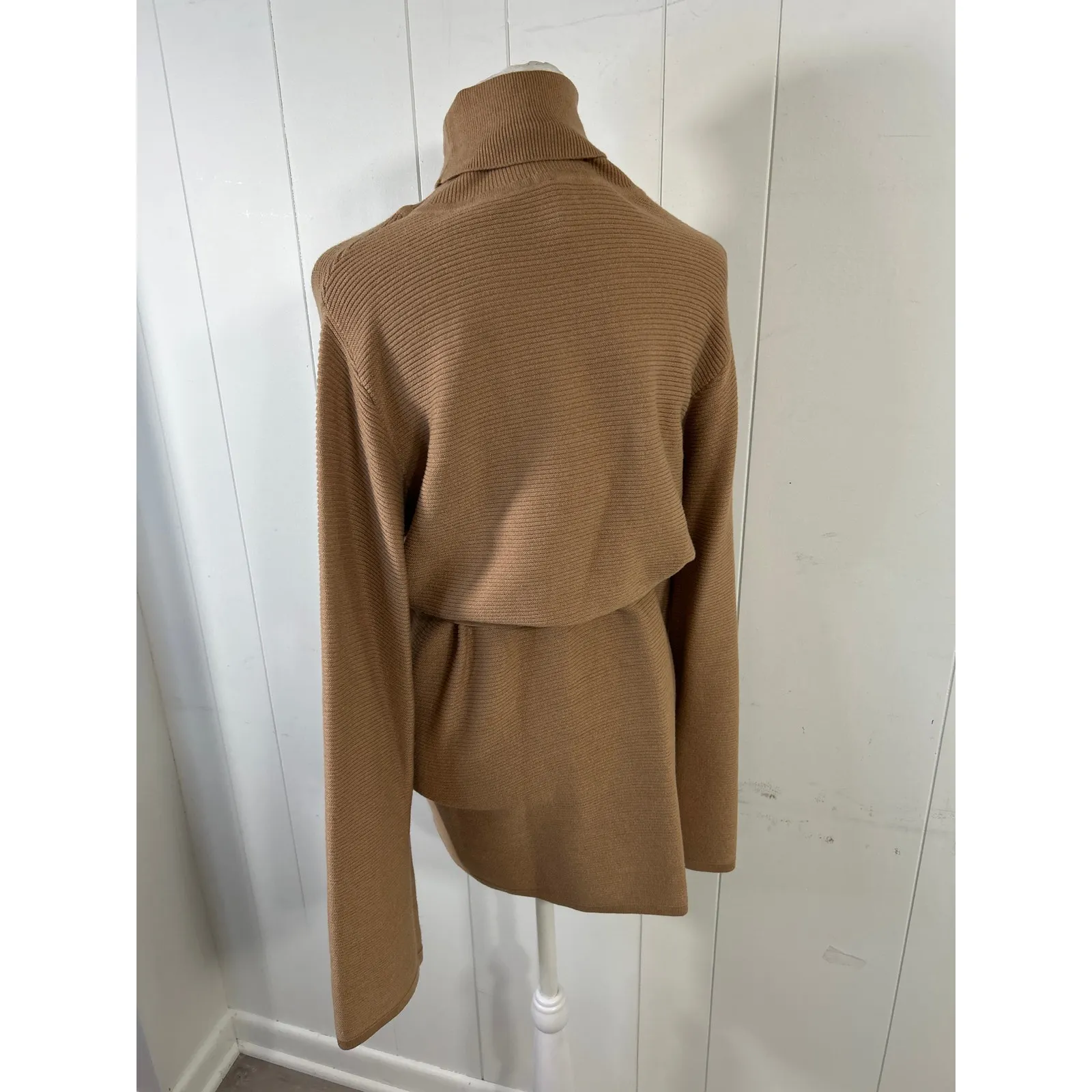 Kittenish Neutral Territory Oversized Ribbed Tan Mini Sweather Dress Size XS - Image 4