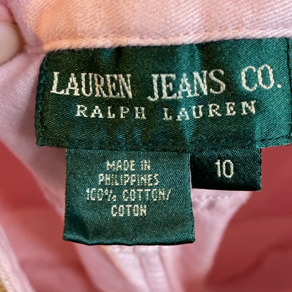 157 Ralph Lauren Green Tag Pink Preppy Capris Pants Jeans Size 10 - Image 7