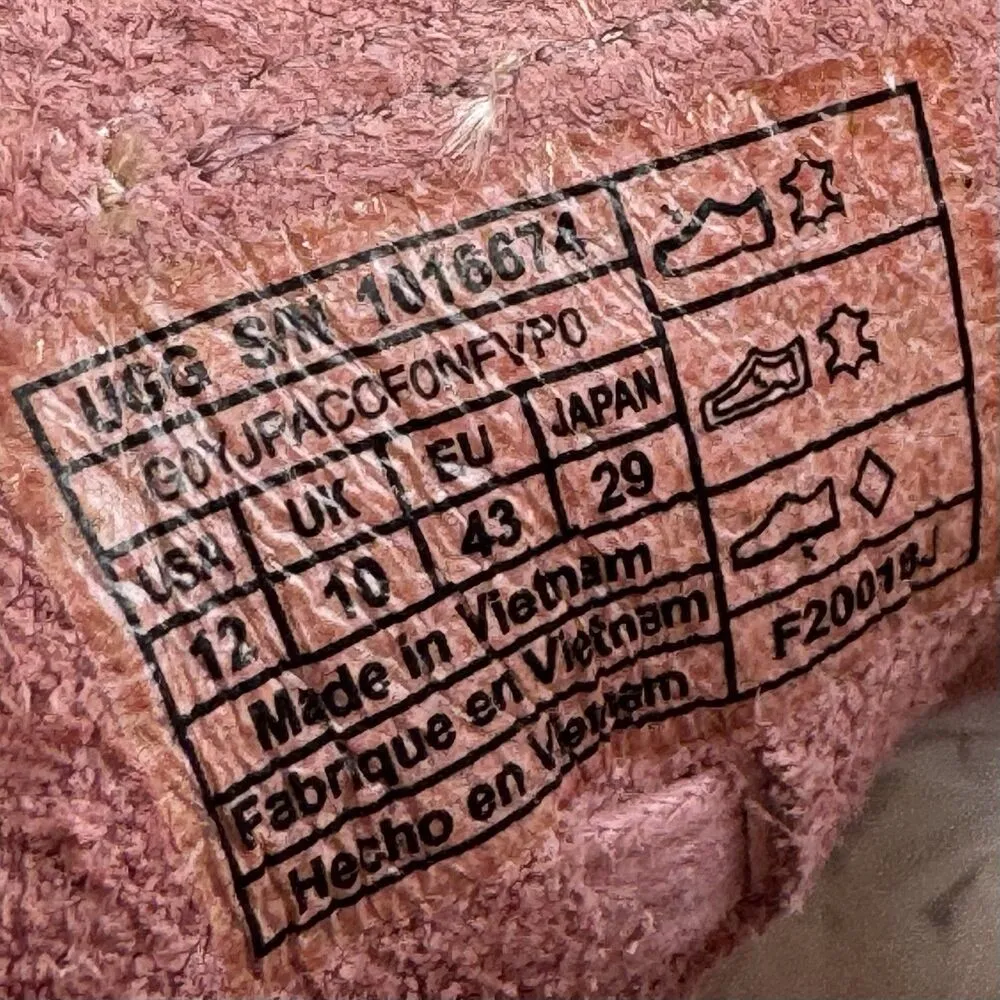 UGG Womens Tye Casual Leather Sneakers Size US 12 Pink Perforated Nubuck Shoes - Image 11