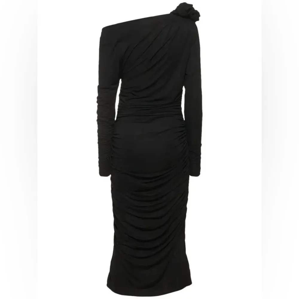 MAGDA BUTRYM Jersey Midi Dress With 3d Flower Applique size 34/4 Black - Image 16