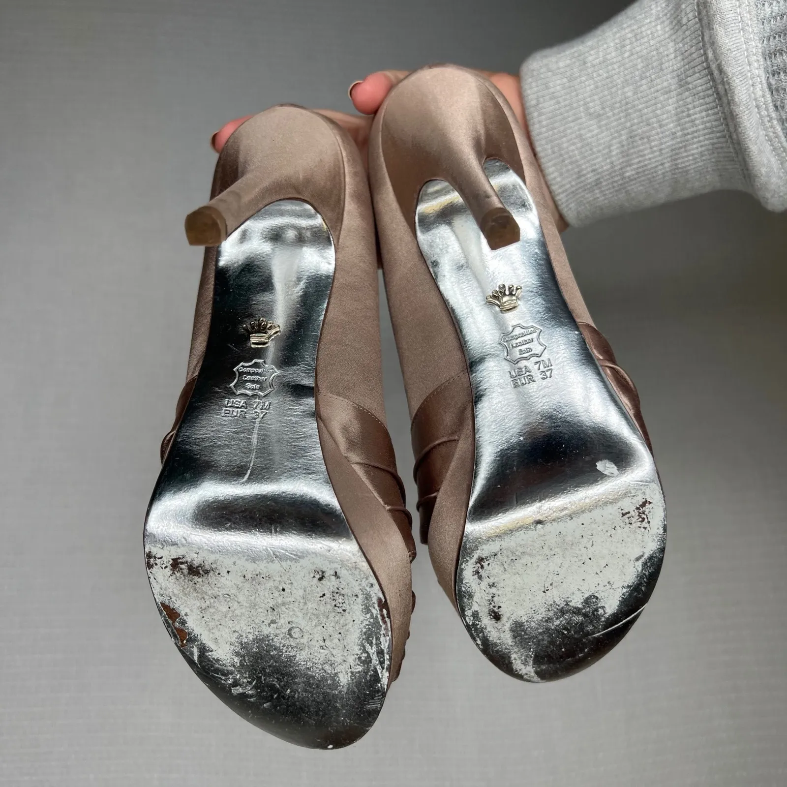 Nina New York Women Satin Peep Toe Platform Stiletto Heels Shoes Size 7 37 - Image 4