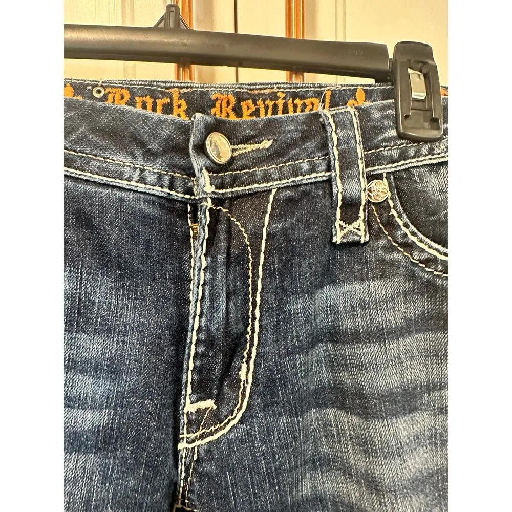 Rock Revival Rhinestone Fay Easy boot women size 30 jeans western Rodeo - Image 12