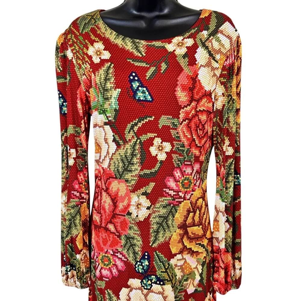 FARM Rio Jessa Floral Cross Stitch Printed Stretch Maxi Dress - Image 2