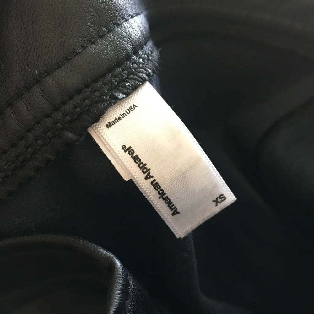 American Apparel Black Pleather Pants XS - Image 6