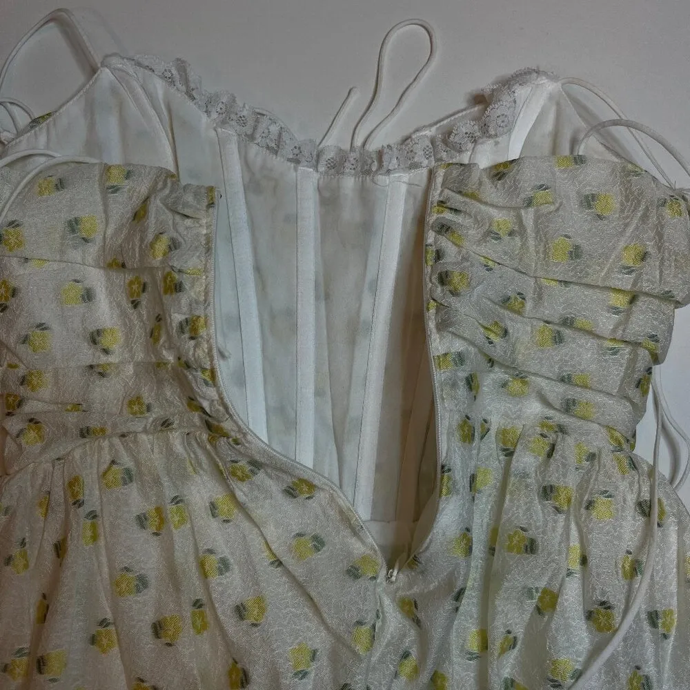 For Love & Lemons Kiela Eyelet Corset Bustier Mini Dress M Revolve Cottagecore - Image 12